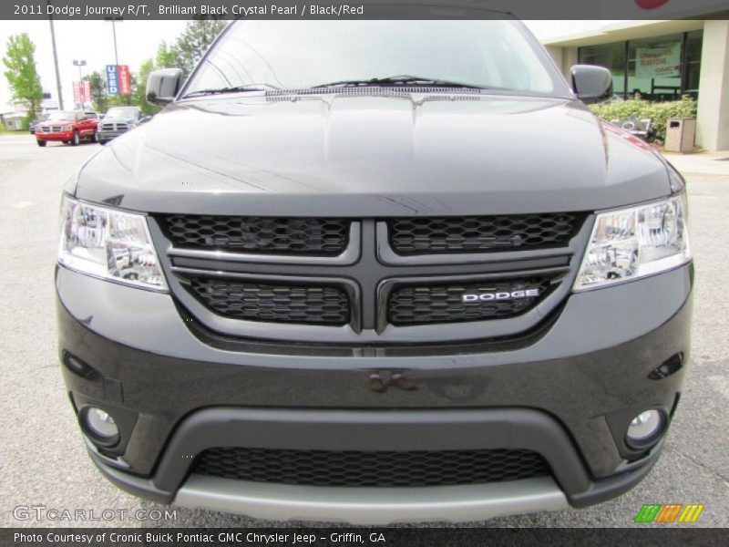 Brilliant Black Crystal Pearl / Black/Red 2011 Dodge Journey R/T
