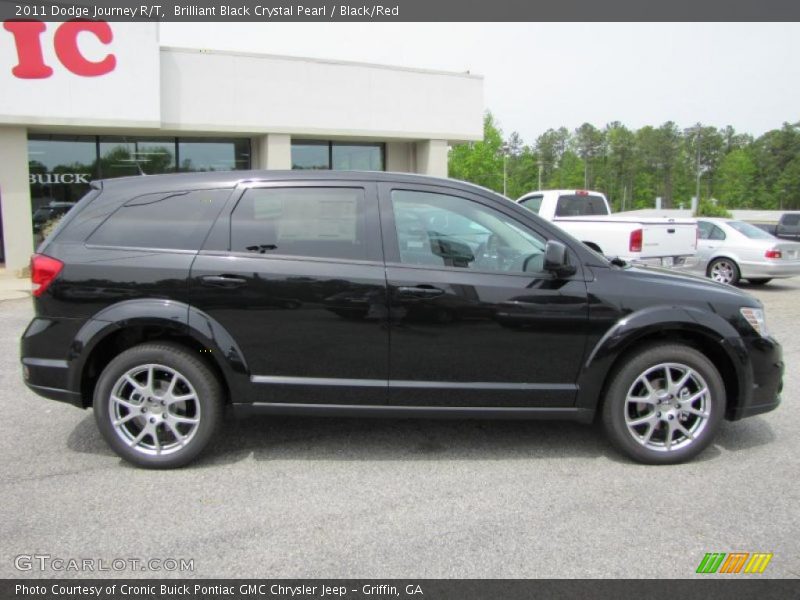 Brilliant Black Crystal Pearl / Black/Red 2011 Dodge Journey R/T
