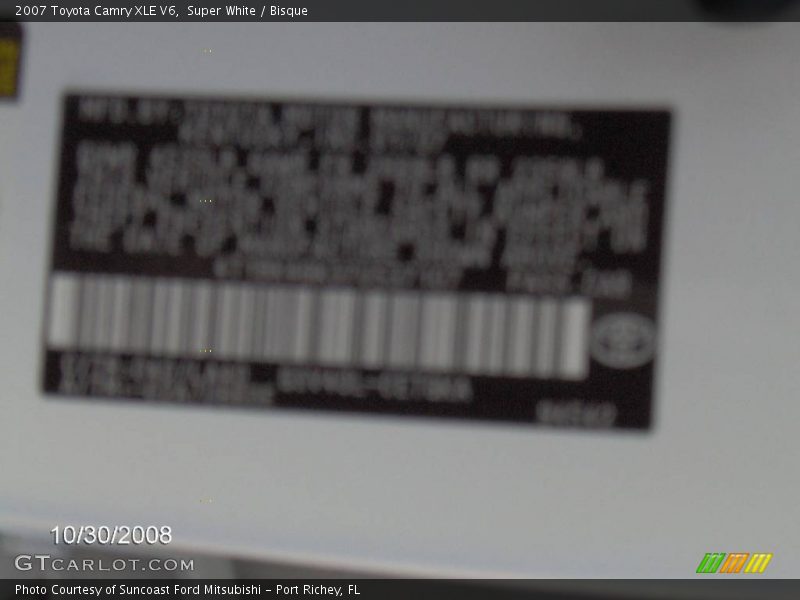 Super White / Bisque 2007 Toyota Camry XLE V6