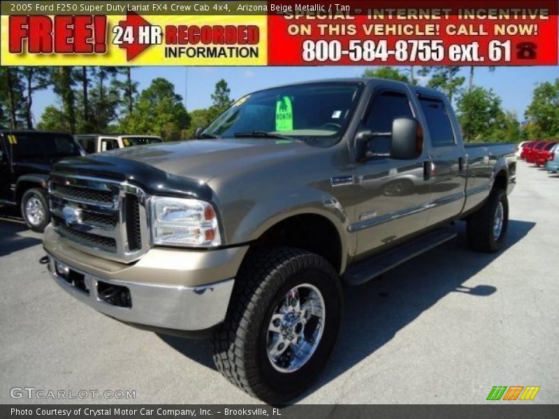 Arizona Beige Metallic / Tan 2005 Ford F250 Super Duty Lariat FX4 Crew Cab 4x4