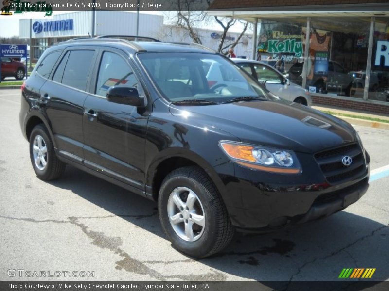 Ebony Black / Beige 2008 Hyundai Santa Fe GLS 4WD