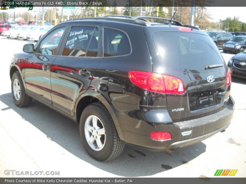 Ebony Black / Beige 2008 Hyundai Santa Fe GLS 4WD