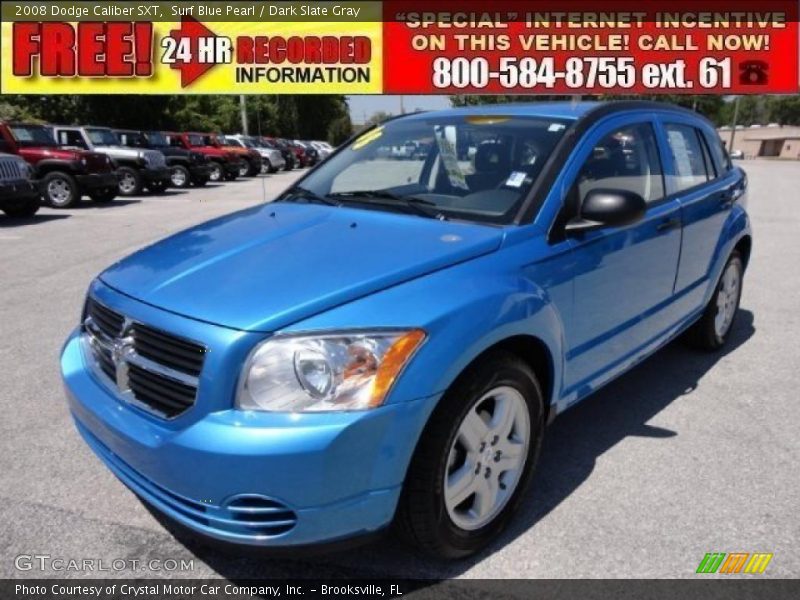 Surf Blue Pearl / Dark Slate Gray 2008 Dodge Caliber SXT