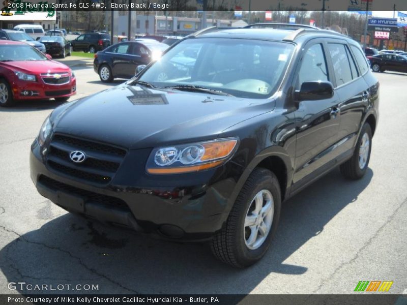 Ebony Black / Beige 2008 Hyundai Santa Fe GLS 4WD