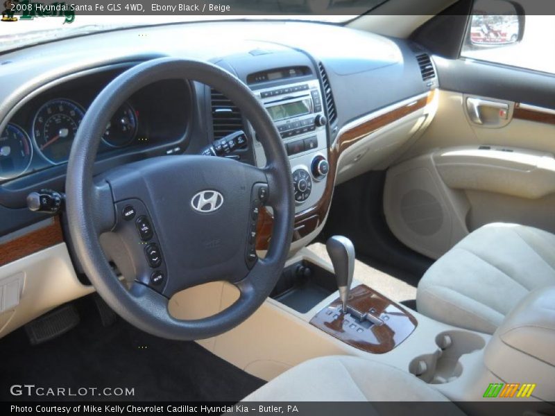Ebony Black / Beige 2008 Hyundai Santa Fe GLS 4WD
