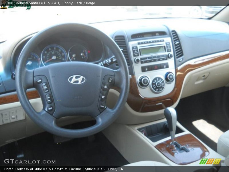 Ebony Black / Beige 2008 Hyundai Santa Fe GLS 4WD