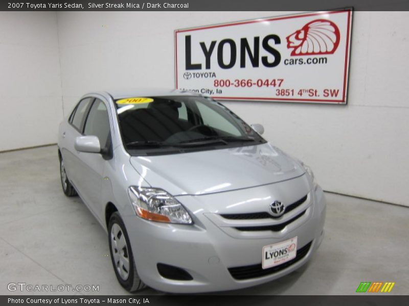 Silver Streak Mica / Dark Charcoal 2007 Toyota Yaris Sedan