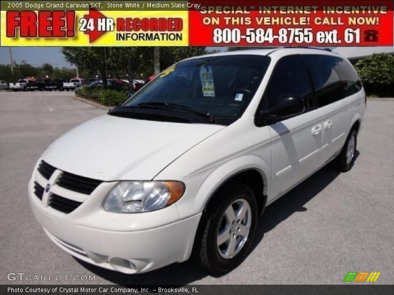 Stone White / Medium Slate Gray 2005 Dodge Grand Caravan SXT