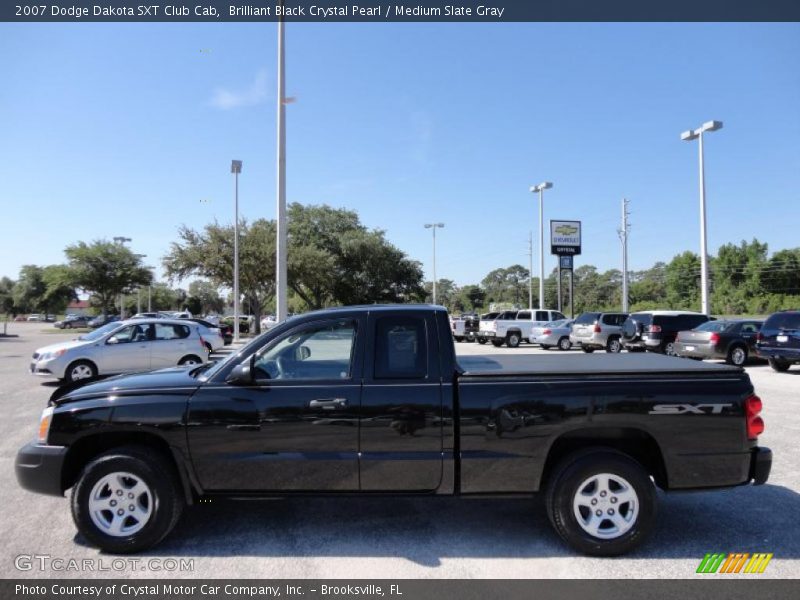 Brilliant Black Crystal Pearl / Medium Slate Gray 2007 Dodge Dakota SXT Club Cab