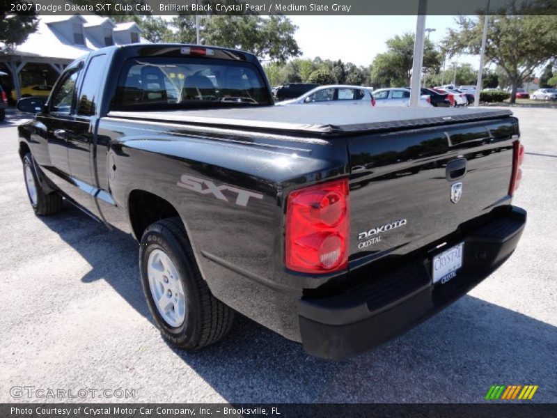 Brilliant Black Crystal Pearl / Medium Slate Gray 2007 Dodge Dakota SXT Club Cab