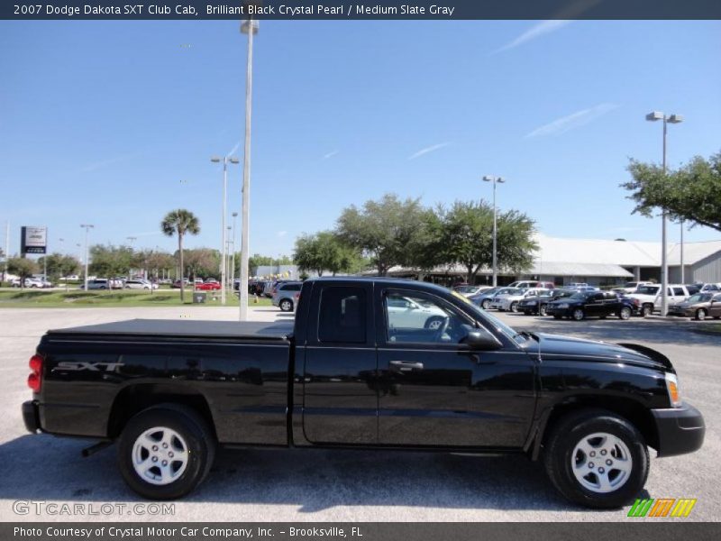 Brilliant Black Crystal Pearl / Medium Slate Gray 2007 Dodge Dakota SXT Club Cab