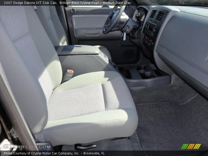 Brilliant Black Crystal Pearl / Medium Slate Gray 2007 Dodge Dakota SXT Club Cab