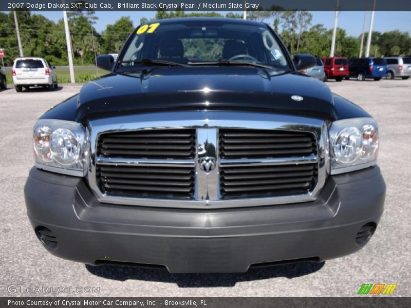 Brilliant Black Crystal Pearl / Medium Slate Gray 2007 Dodge Dakota SXT Club Cab