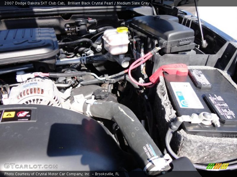 Brilliant Black Crystal Pearl / Medium Slate Gray 2007 Dodge Dakota SXT Club Cab