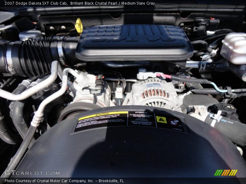 Brilliant Black Crystal Pearl / Medium Slate Gray 2007 Dodge Dakota SXT Club Cab