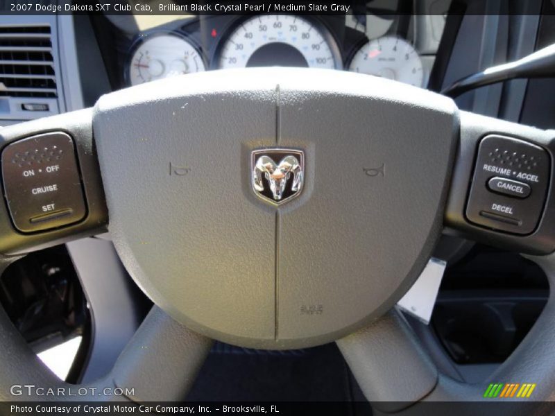 Brilliant Black Crystal Pearl / Medium Slate Gray 2007 Dodge Dakota SXT Club Cab