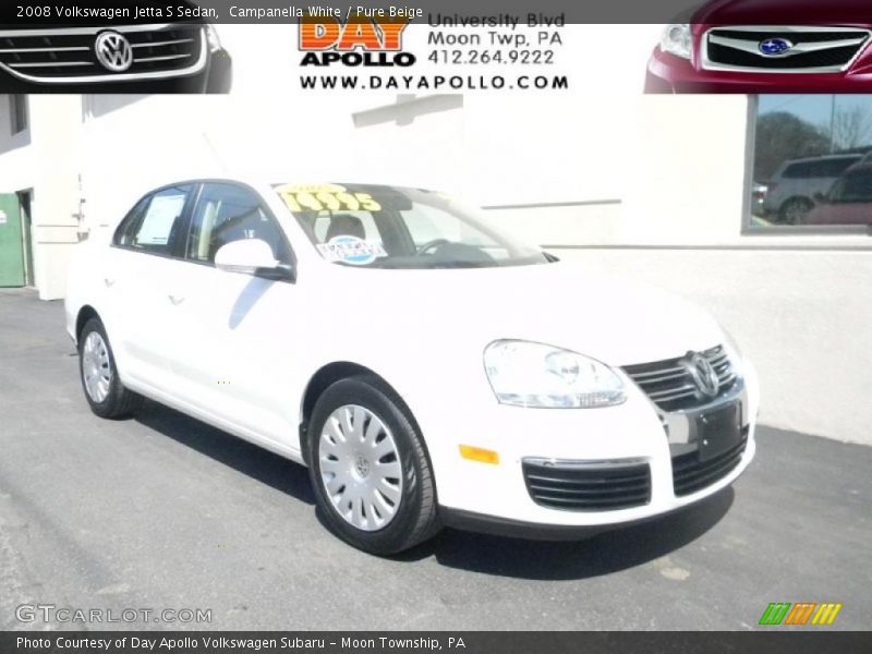 Campanella White / Pure Beige 2008 Volkswagen Jetta S Sedan