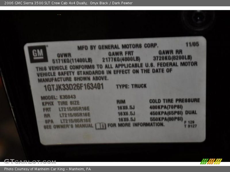 Onyx Black / Dark Pewter 2006 GMC Sierra 3500 SLT Crew Cab 4x4 Dually