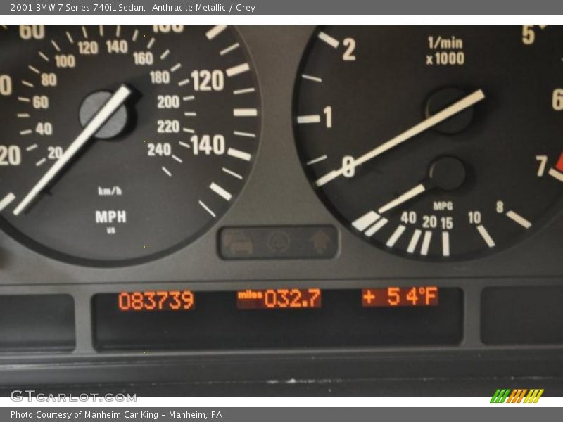 Anthracite Metallic / Grey 2001 BMW 7 Series 740iL Sedan