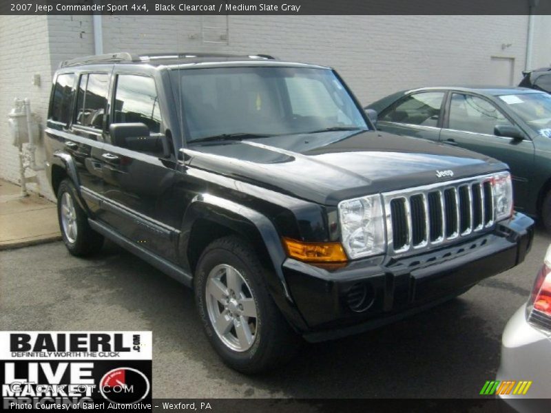 Black Clearcoat / Medium Slate Gray 2007 Jeep Commander Sport 4x4