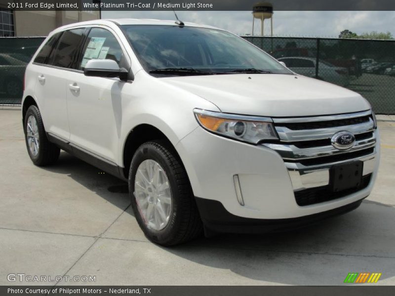 White Platinum Tri-Coat / Medium Light Stone 2011 Ford Edge Limited