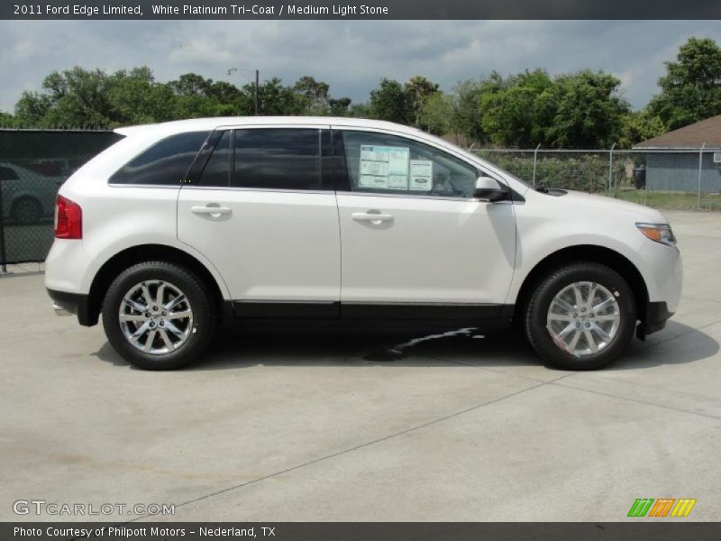 White Platinum Tri-Coat / Medium Light Stone 2011 Ford Edge Limited