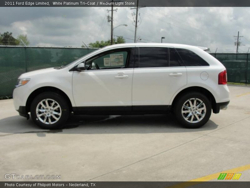 White Platinum Tri-Coat / Medium Light Stone 2011 Ford Edge Limited