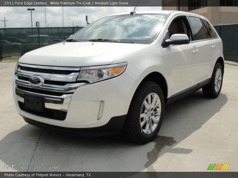 White Platinum Tri-Coat / Medium Light Stone 2011 Ford Edge Limited