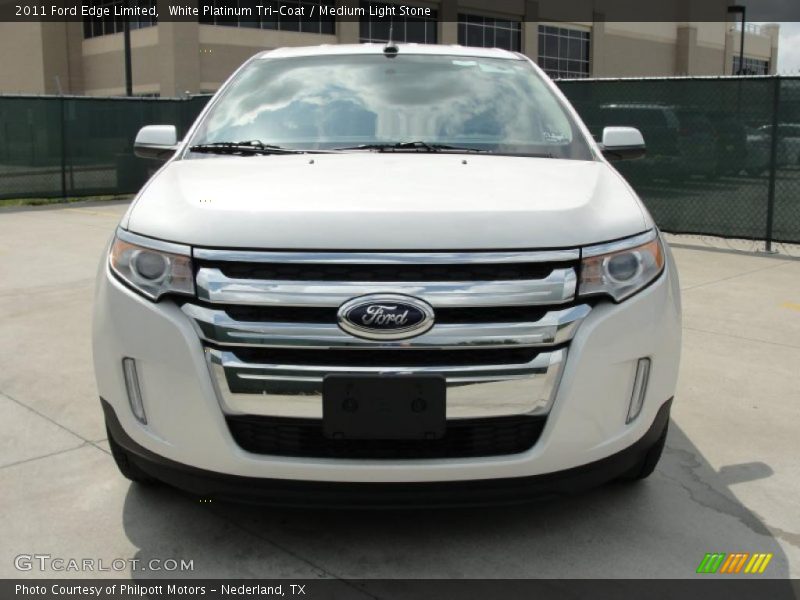 White Platinum Tri-Coat / Medium Light Stone 2011 Ford Edge Limited