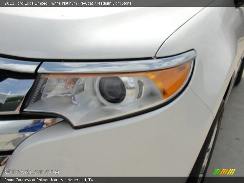 White Platinum Tri-Coat / Medium Light Stone 2011 Ford Edge Limited
