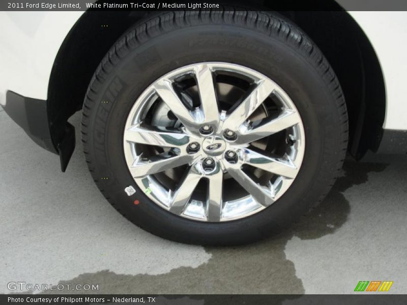 White Platinum Tri-Coat / Medium Light Stone 2011 Ford Edge Limited