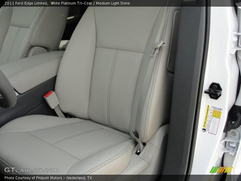 White Platinum Tri-Coat / Medium Light Stone 2011 Ford Edge Limited
