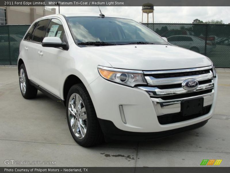 White Platinum Tri-Coat / Medium Light Stone 2011 Ford Edge Limited