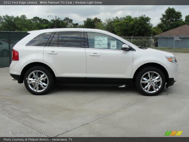 White Platinum Tri-Coat / Medium Light Stone 2011 Ford Edge Limited