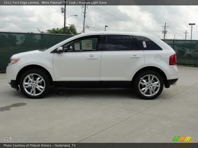 White Platinum Tri-Coat / Medium Light Stone 2011 Ford Edge Limited