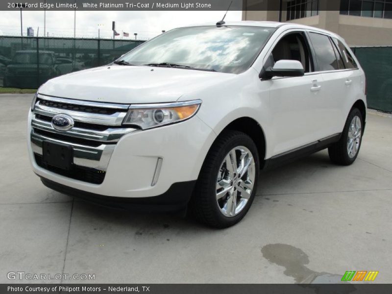 White Platinum Tri-Coat / Medium Light Stone 2011 Ford Edge Limited