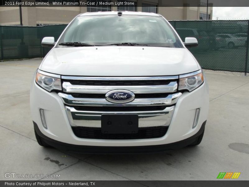 White Platinum Tri-Coat / Medium Light Stone 2011 Ford Edge Limited