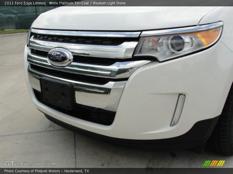 White Platinum Tri-Coat / Medium Light Stone 2011 Ford Edge Limited