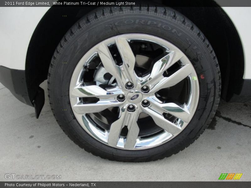 White Platinum Tri-Coat / Medium Light Stone 2011 Ford Edge Limited