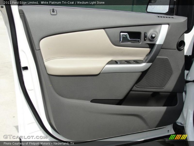 White Platinum Tri-Coat / Medium Light Stone 2011 Ford Edge Limited