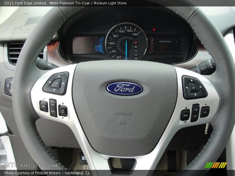 White Platinum Tri-Coat / Medium Light Stone 2011 Ford Edge Limited