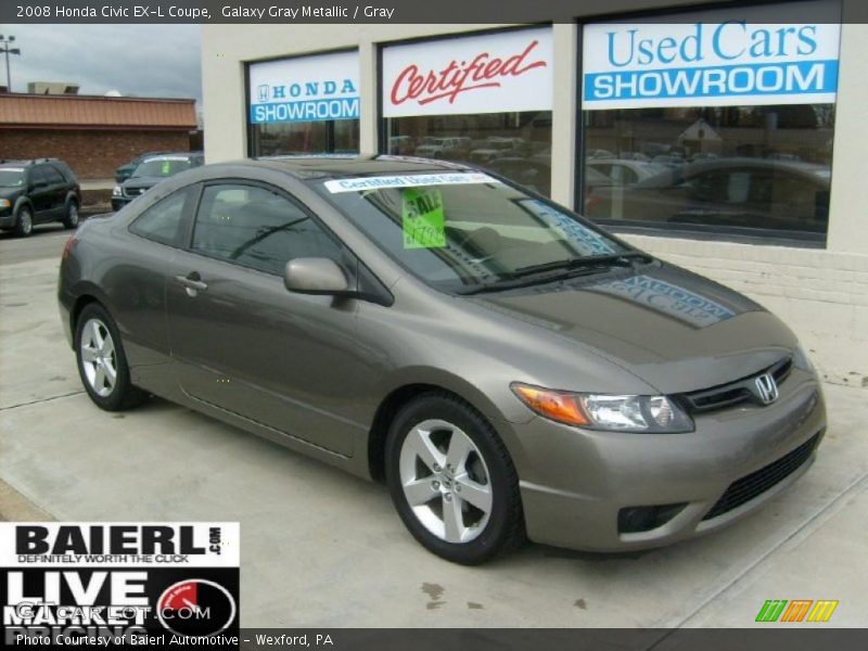 Galaxy Gray Metallic / Gray 2008 Honda Civic EX-L Coupe