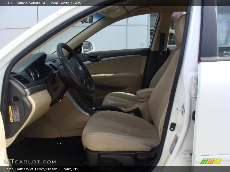 Pearl White / Gray 2010 Hyundai Sonata GLS