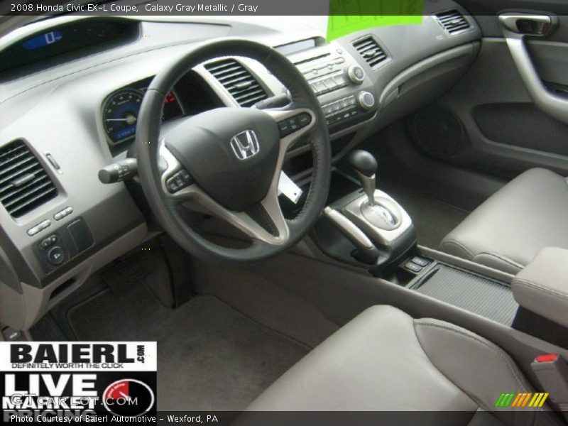 Galaxy Gray Metallic / Gray 2008 Honda Civic EX-L Coupe