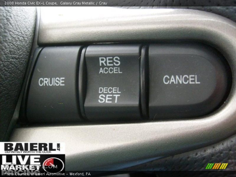 Galaxy Gray Metallic / Gray 2008 Honda Civic EX-L Coupe