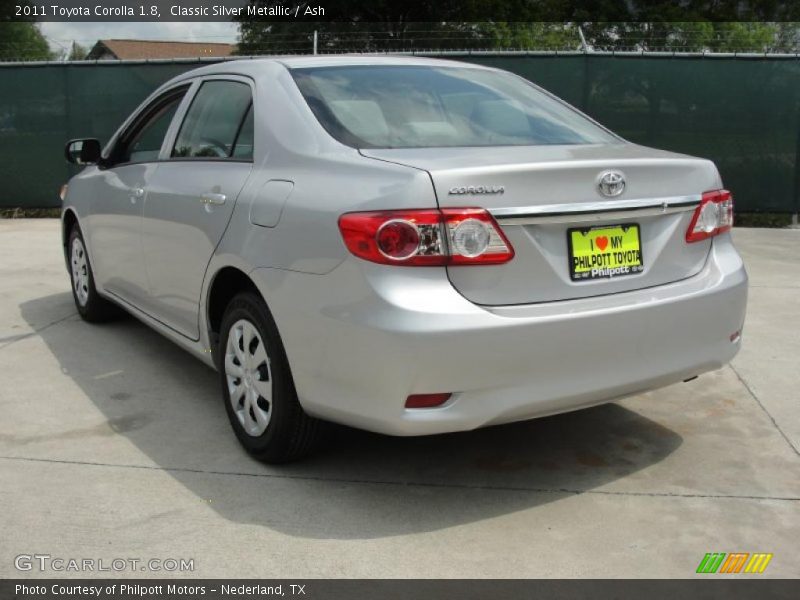 Classic Silver Metallic / Ash 2011 Toyota Corolla 1.8