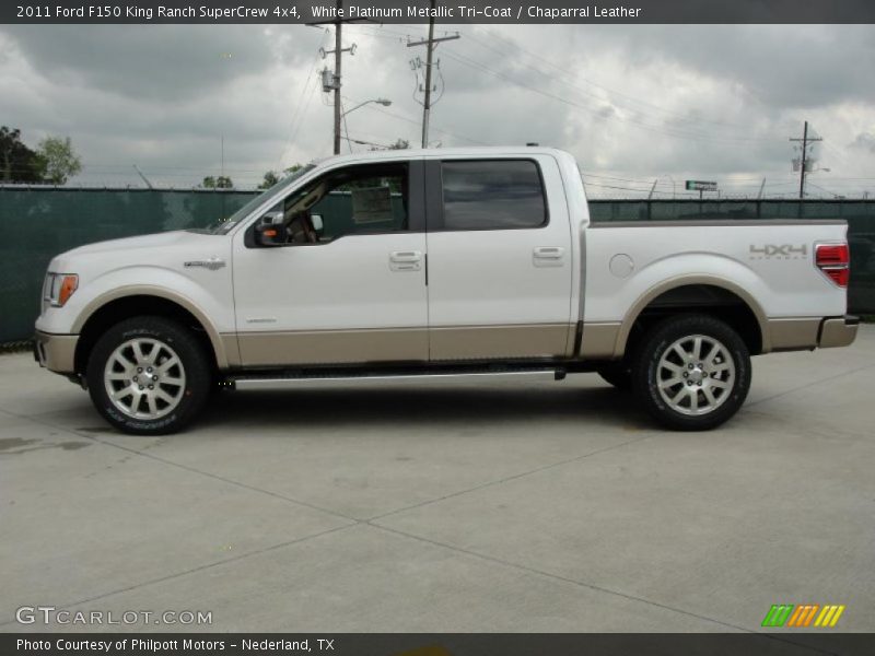 White Platinum Metallic Tri-Coat / Chaparral Leather 2011 Ford F150 King Ranch SuperCrew 4x4