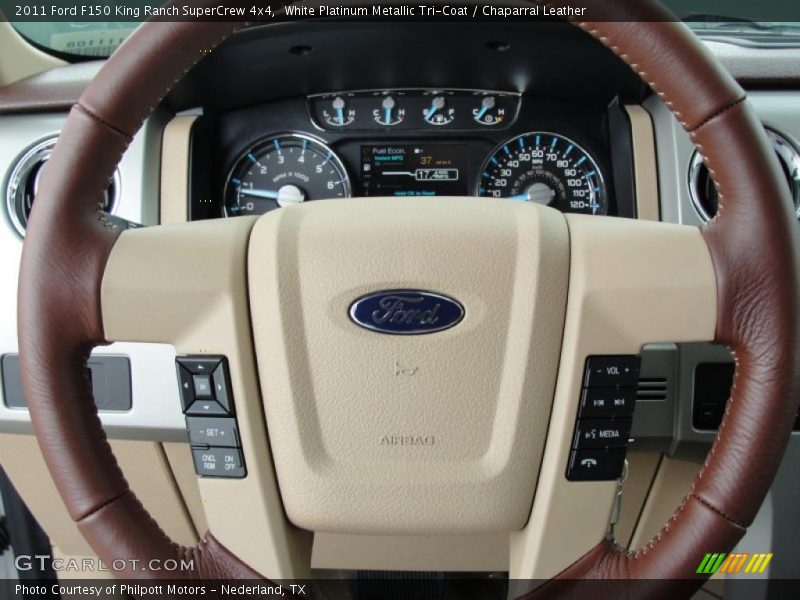 White Platinum Metallic Tri-Coat / Chaparral Leather 2011 Ford F150 King Ranch SuperCrew 4x4
