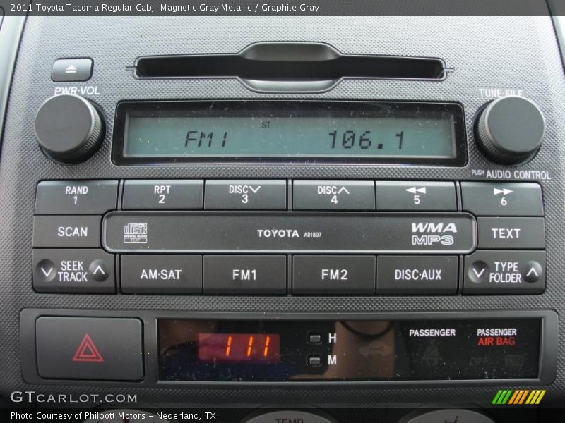 Controls of 2011 Tacoma Regular Cab