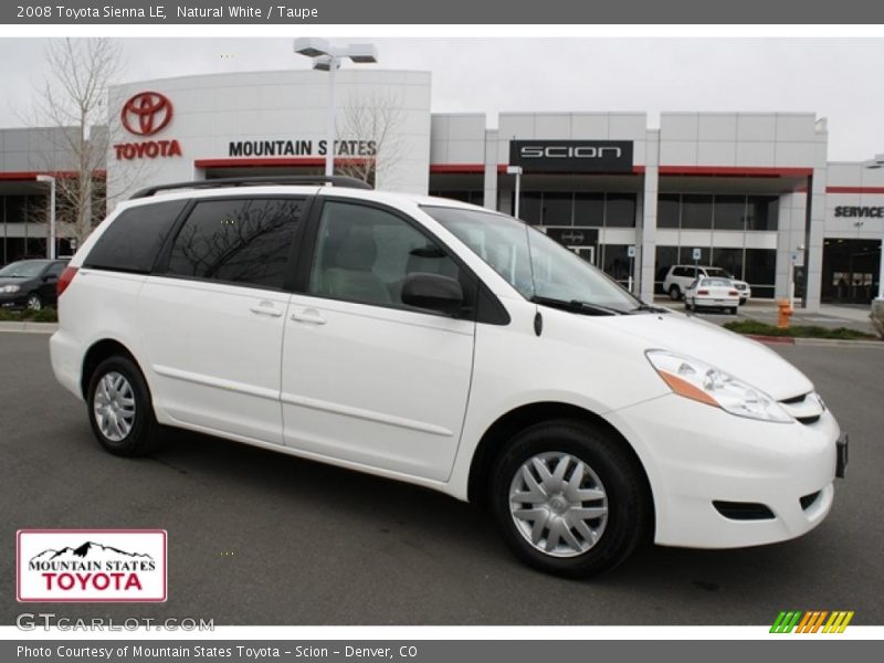 Natural White / Taupe 2008 Toyota Sienna LE